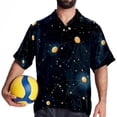 thumbnail image 4 of Taurus Constellation Men's Casual Printed Button Down Short Sleeve Poplin Hawaiian Beach Shirt with Spread Collar Tops, 4 of 6
