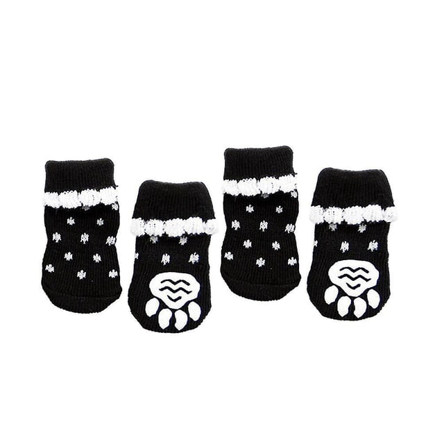 Lovely Pet Dog Lace Wave Point Calcetines no cálidos Medias adorables Suministros para mascotas Tama?o Xl Negro LingWen 1327534138504