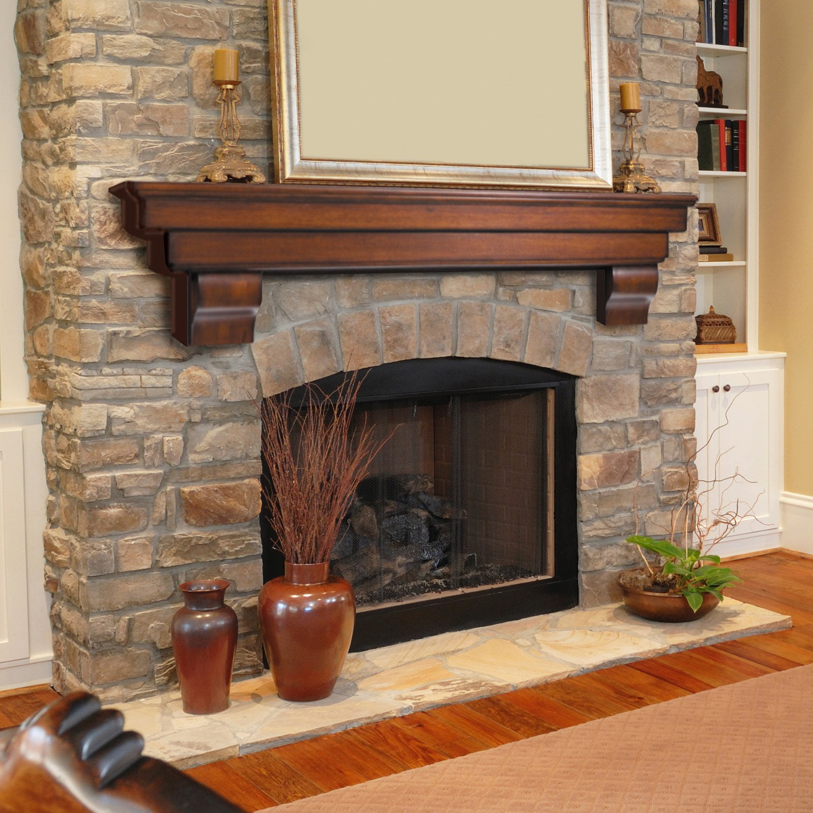 Pearl Mantels Auburn Traditional Fireplace Mantel Shelf Walmart Com