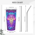 thumbnail image 5 of Kll Elephant In Tribal Style Stainless Stainless Steel Vacuum Insulated Coffee Cup 20 Oz Lids And Straws,1 Metal Straws,1 Cleaning Brush, 5 of 9