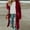 Red, variant on Turilly Womens Jackets Ladies Women Solid Color Casual Long Sleeve Pocket Mid-Length Cardigan Tops Blouse A Buckle Coat