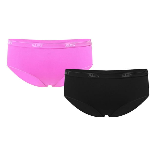 Pantaleta Hanes para Mujer, Corte Hipster Multicolor Talla M 2 Piezas