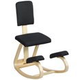 thumbnail image 1 of HOMCOM Ergonomic Kneeling Chair, Rocking Wood Kneel Stool, Black, 1 of 10