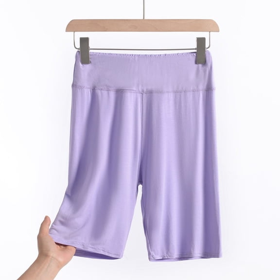 HomeGardon Shorts for Women Knee Length Capri Leggings High Waisted Workout Exercise Yoga Capris Pants for Women,Plus Size Modal Cotton Comfty Oversized Half Biker Shorts