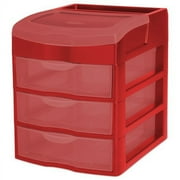 Sterilite 3-Drawer Organizer, Red Pepper