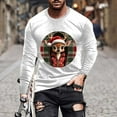 thumbnail image 2 of Visit the JURANMO Store Men's Big and Tall Fall Tee Tops Christmas Hat Graphic Long Sleeve Round Neck T Shirts Trendy Xmas Tees White S, 2 of 6