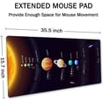 thumbnail image 2 of Extended Gaming Mouse Pad XXL ArtSo Large Keyboard Mat Long Mousepad Desk Decor Writing Pad Non Slip Rubber Base Stitched Edges for Work, 35.5" x 15.7", Solar System with Scientific Information, 2 of 6