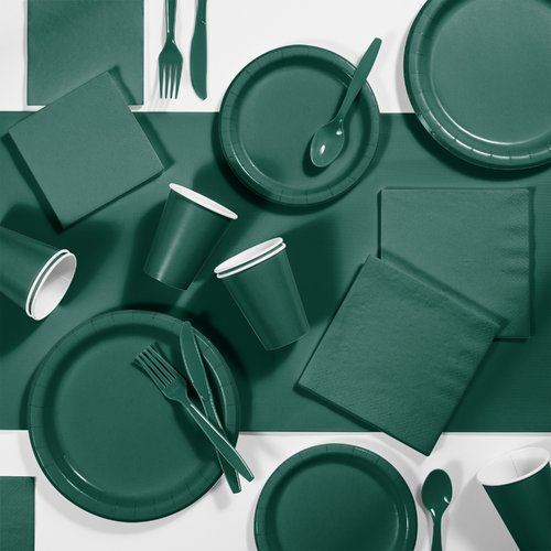Hunter Green Party Supplies Kit for 24 Guests