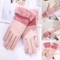 thumbnail image 3 of Ettsollp Winter Gloves for Women Winter Gloves for Women Soft Fleece Lined Stylish Woolen Design Elastic Cuff Ideal for Weather Touch for Ladies, 3 of 8