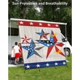 thumbnail image 3 of 4th of July RV Awning Sun Shade Screen 9'X7' American Flag Mesh Sunscreen Texas Star Stars Stripes Retro Wooden Awning Shade Screen with Zipper UV Blocker Completed Kits for RV Motorhome Camper, 3 of 7