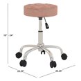 thumbnail image 3 of Hillsdale Furniture Nora Tufted Adjustable Backless Metal Vanity Stool in Pink, 3 of 10