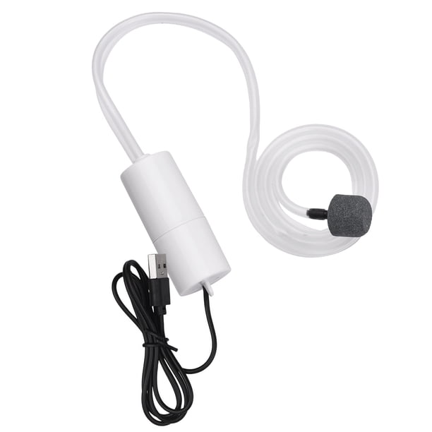 Bomba de Aire para Acuario, Pequeña Bomba de Oxísgeno, Mini Bomba de Oxísgeno USB, Silenciosa Con tubo de Línea, Piedra de Aire para El Hogar, Peceras, Acuarios,