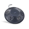 onn. Power Hub with 4 AC Outlets and 4 USB Ports, 8ft Power Cord