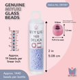 thumbnail image 3 of Miyuki Delica Seed Beads – Size 11/0 (1.6 mm), DB1587, Matte Agate Blue, 7.2 g, Approx. 1440 Beads, 3 of 7