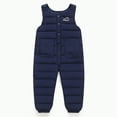 thumbnail image 6 of Kogui Baby Snow Bibs Toddler Boys Girls Snow Pants Kids Snow Suit Bibs Puffer Winter Warm Zip Up Baby 0ne Piece Snowsuit Waterproof Overalls 6 12 Months (Navy,6-12 Months), 6 of 6