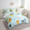 thumbnail image 3 of Homewish Geometric Polka Dots 7-Piece Twin Bedding Sets,Zoo Lion Giraffe Bedding Comforter Set,Jungle Elephant Crocodile Sheet Sets For Boys Kids,Luxury Bedroom Decor Reversible, 3 of 8