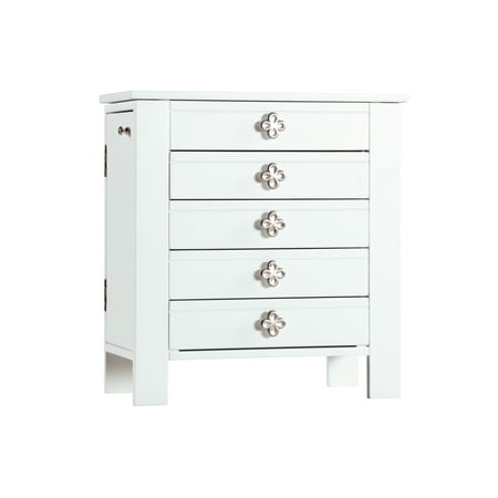Hives and Honey Emma Jewelry Chest Organizer for Women  Jewelry Box with Mirror  White