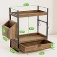 thumbnail image 2 of Organizador de baño Aollewoiti de madera de 2 niveles con cajón, 2 of 7