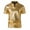 Gold, variant on ZVNAΖH Men's 70s Disco Shirts Shiny Sequins Short Sleeve Party Stand Up Collar Shirt Hipster Nightclub Prom Costume T-Shirt