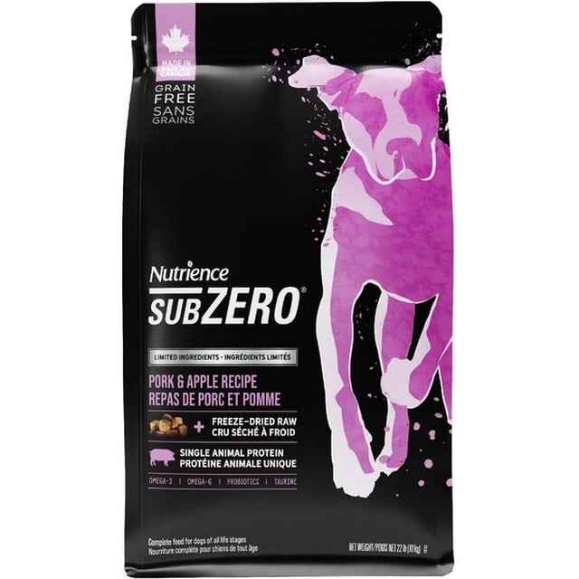 Nutrience SubZero Régime à Ingrédients Limités Porc & Pomme Nourriture Sèche pour Chiens, Sac de 10 kg