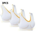 thumbnail image 6 of Lovskoo 3Pc Women's Sports Bra Lace Cami Bra Wireless Tank Top Bra Comfortable Everyday Bras For Women Leisure White, 6 of 7
