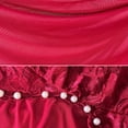 thumbnail image 3 of Women's Floral Lace Mesh Pearl Decor Underwire Lingerie Slip Dress Deep V Neck Sleep Dress Nightgowns, 3 of 7
