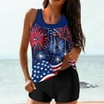 thumbnail image 2 of nerohusy Womens American Flag Tankini Bathing Suits,Women's Patriotic Tankini Swimsuit,4th of July Swimsuits for Women 2024 Tummy Control Two Piece Swimsuits Blouson Tankini Top with Boy Shorts,Blue L, 2 of 6
