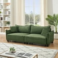 thumbnail image 2 of Quick-Convert Corduroy Sleeper Sofa with Adjustable Recline for Small Spaces & Overnight Guests - Green, 2 of 6