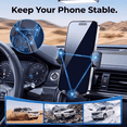 thumbnail image 6 of Strong Suction Car Phone Mount, 4-in-1 Adjustable Holder for Windshield Dashboard Air Vent and Desk, Universal Cell Phone Stand , Dark Black, 6 of 7