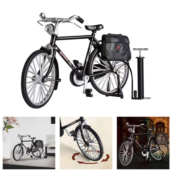 Funny DIY Model Scale Retro Toy for Kids - Miniature Model Finger Bike Assembled DIY Kit - Ornament for Play and Learning