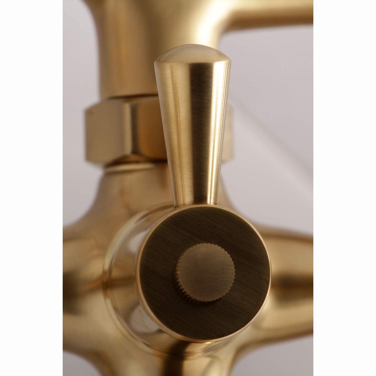 Kingston Brass KS286SB Essex 2-Handle Wall Mount Clawfoot Tub Faucet with Hand Shower, Satin Brass
