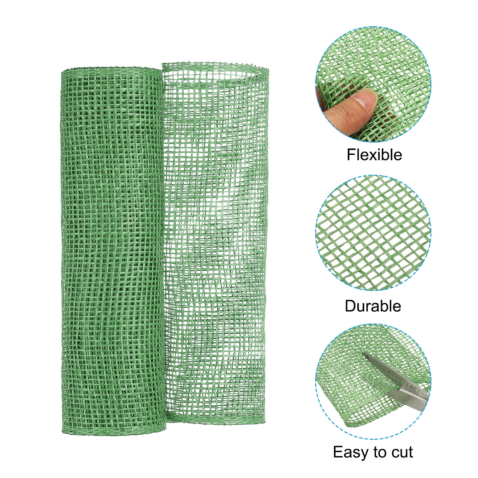 Uxcell 3 Pcs Decorative Mesh Ribbon, 10 Inch x 5 Yard Mesh Ribbon Roll Foil Metallic for Christmas Tree Wreath Decoration, Green/Light Blue/White