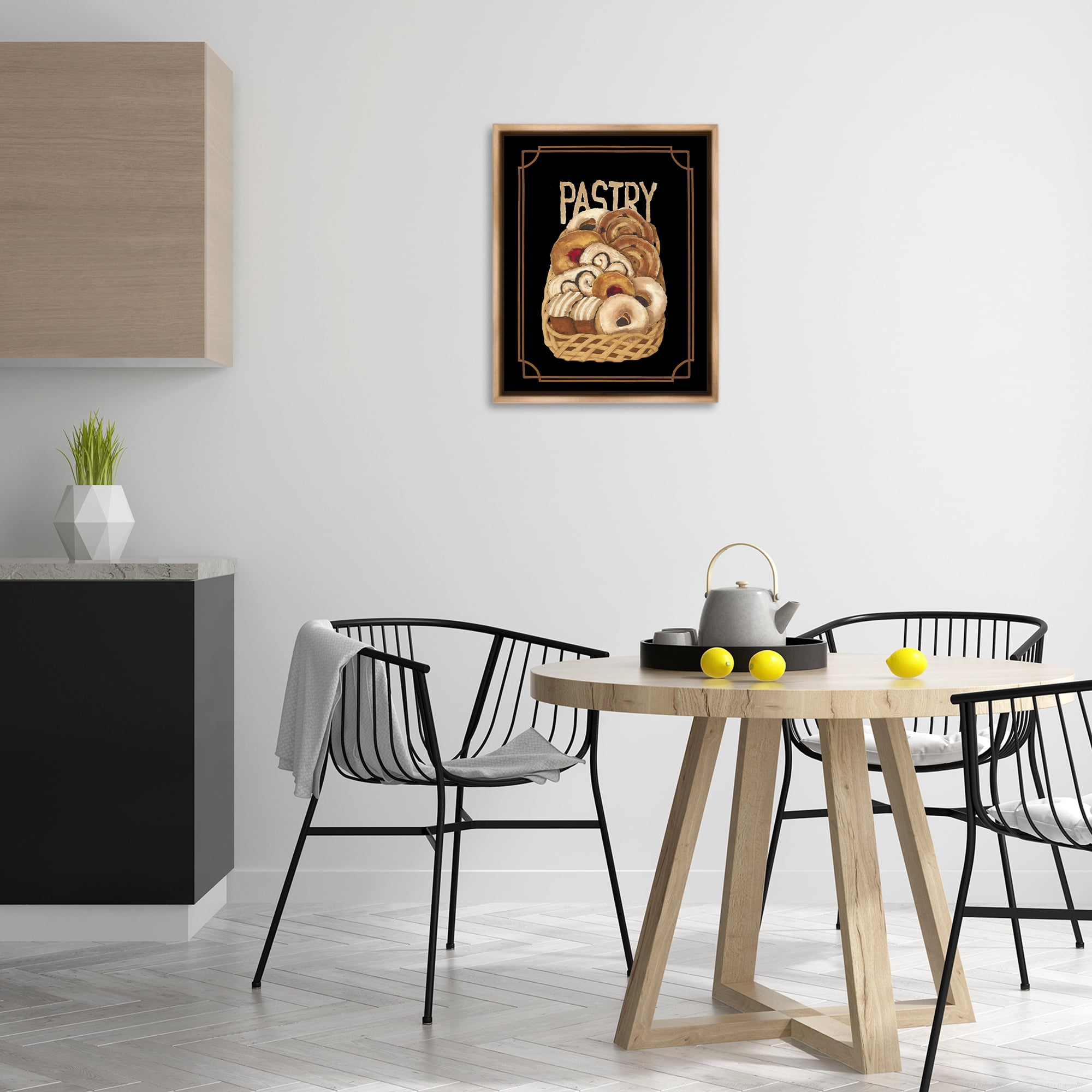 Stupell Industries Traditional Pasty Basket Food & Beverage Painting Brown Floater Framed Art Print Wall Art, 17 x 21