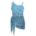 thumbnail image 7 of SEANATIVE One Piece Bathing Suit for Girls Mesh Cover-up Skirt Cutout One Shoulder Beach Swimsuits with Adjustable Strap, Size 7-8 Years Old, Glitter Leopard Print Blue, 7 of 7