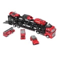 thumbnail image 3 of Coches de juguetes de construcción, camión portacoches de 32 cm, camión portacoches, camión de bomberos, portacoches, características de vanguardia, 3 of 8