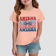 thumbnail image 2 of Wxirdiow Kids T Shirts Girls Patriotic Shirts 4th of July for Girls American Flag Graphic Tee Casual Short Sleeve Summer Tops Light Pink Size,3-4 Years, 2 of 4