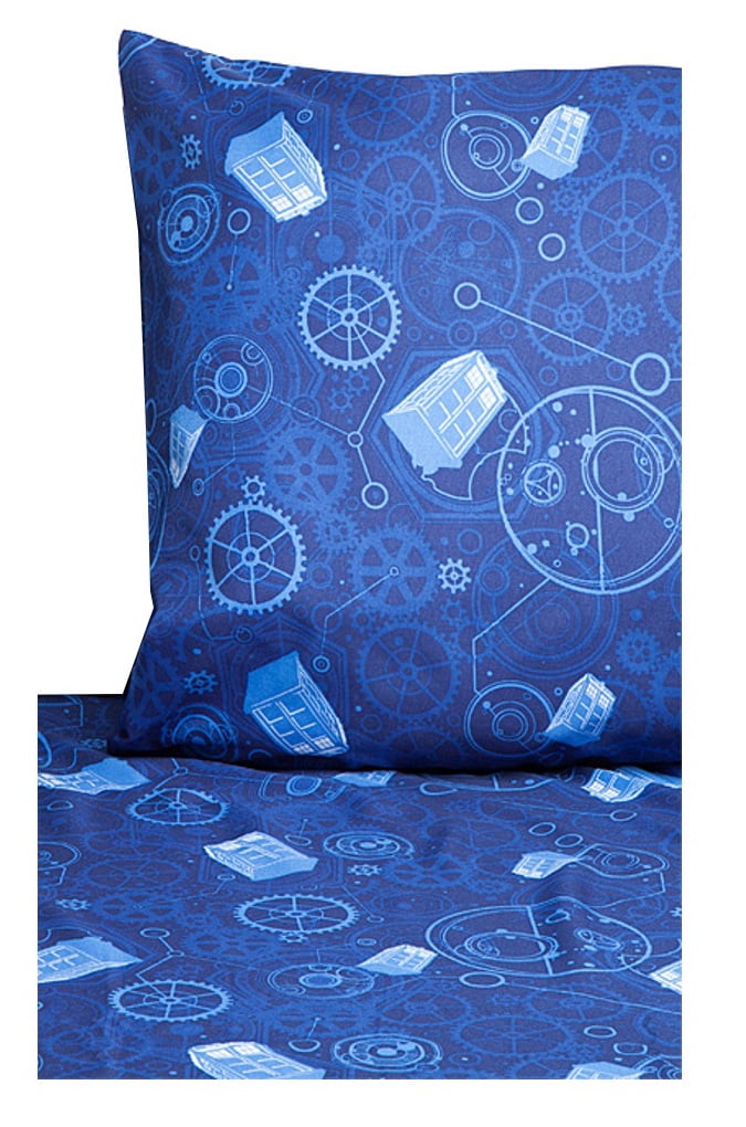 Doctor Who Tardis Gears Blue Twin Size, Dr Who Twin Bedding