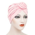 thumbnail image 3 of Lot de 1 Disque Concentrique Turban Africain Pré-Noué Léger Mode Couvre-Chefs pour Femmes Rose, 3 of 5