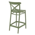 thumbnail image 2 of Compamia Cross Contemporary Resin Indoor Outdoor Counter Stool Olive Green, 2 of 5