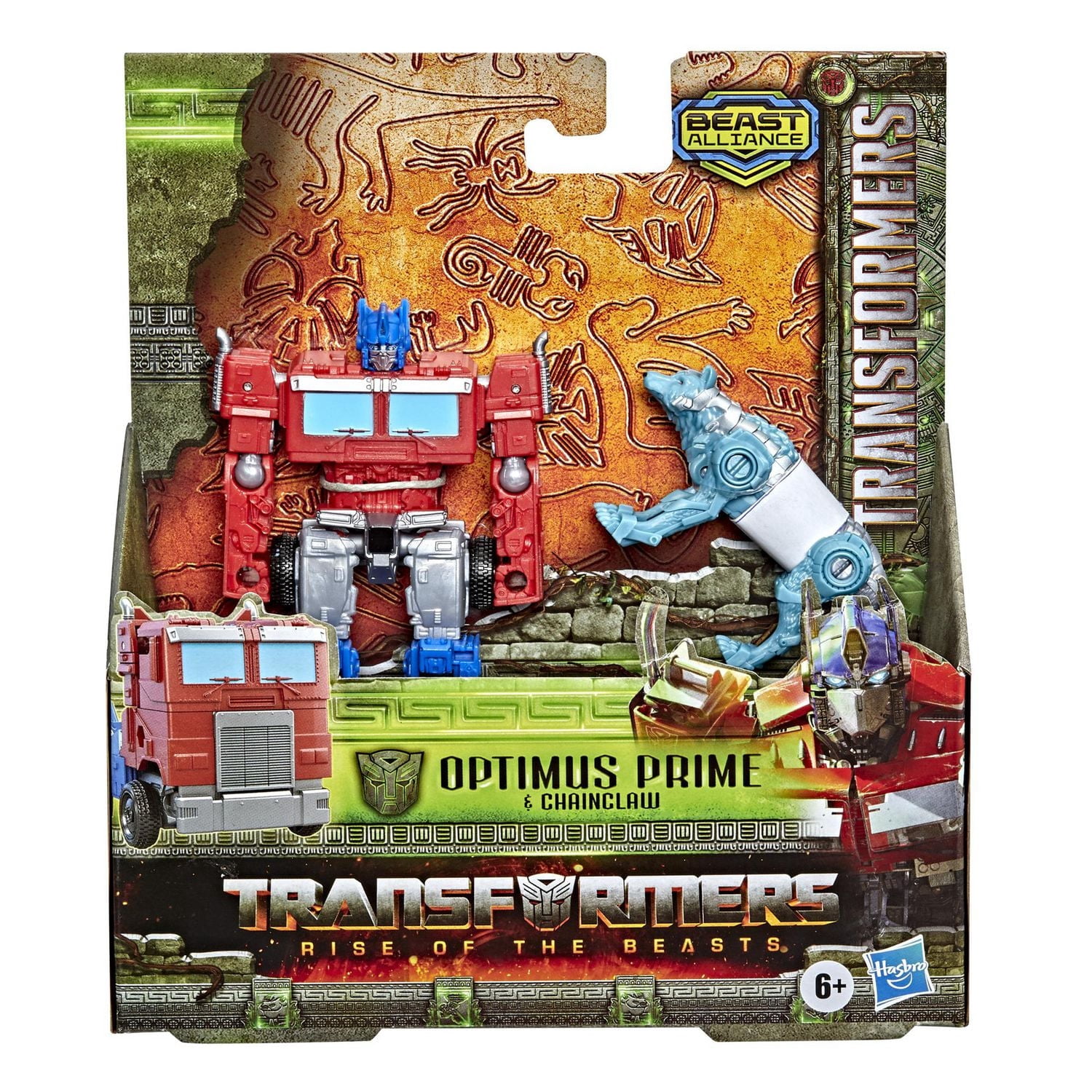 Transformers : Rise of the Beasts Movie Beast Alliance Beast Weaponizer, Optimus Prime et Chainclaw, Pack de 2