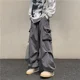 thumbnail image 3 of Pantalones Cargo para Hombre Pantalones Rectos Grises Hombre Otoño Ancho Regular Fit Talla Grande Pantalones Calle Algodón Spandex Ropa Moda, 3 of 5