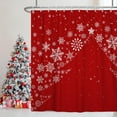 thumbnail image 2 of Christmas Shower Curtain for Bathroom 72x72inches Red X-mas Shower Curtain Set with Hooks Snowflakes Christmas Trees New Year Decor Waterproof Fabric Shower Curtain, 2 of 6