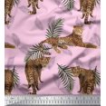 thumbnail image 1 of Soimoi Cotton Jersey Fabric Leaves & Leopard Animal Print Fabric by The Yard 58 Inch Wide, 1 of 1