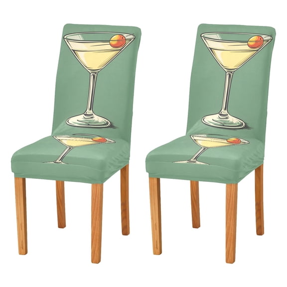 Yayeee 2 Pack Dining Chair Covers Stretch Parson Chairs Slipcovers Seat Protector, Lemon Glass