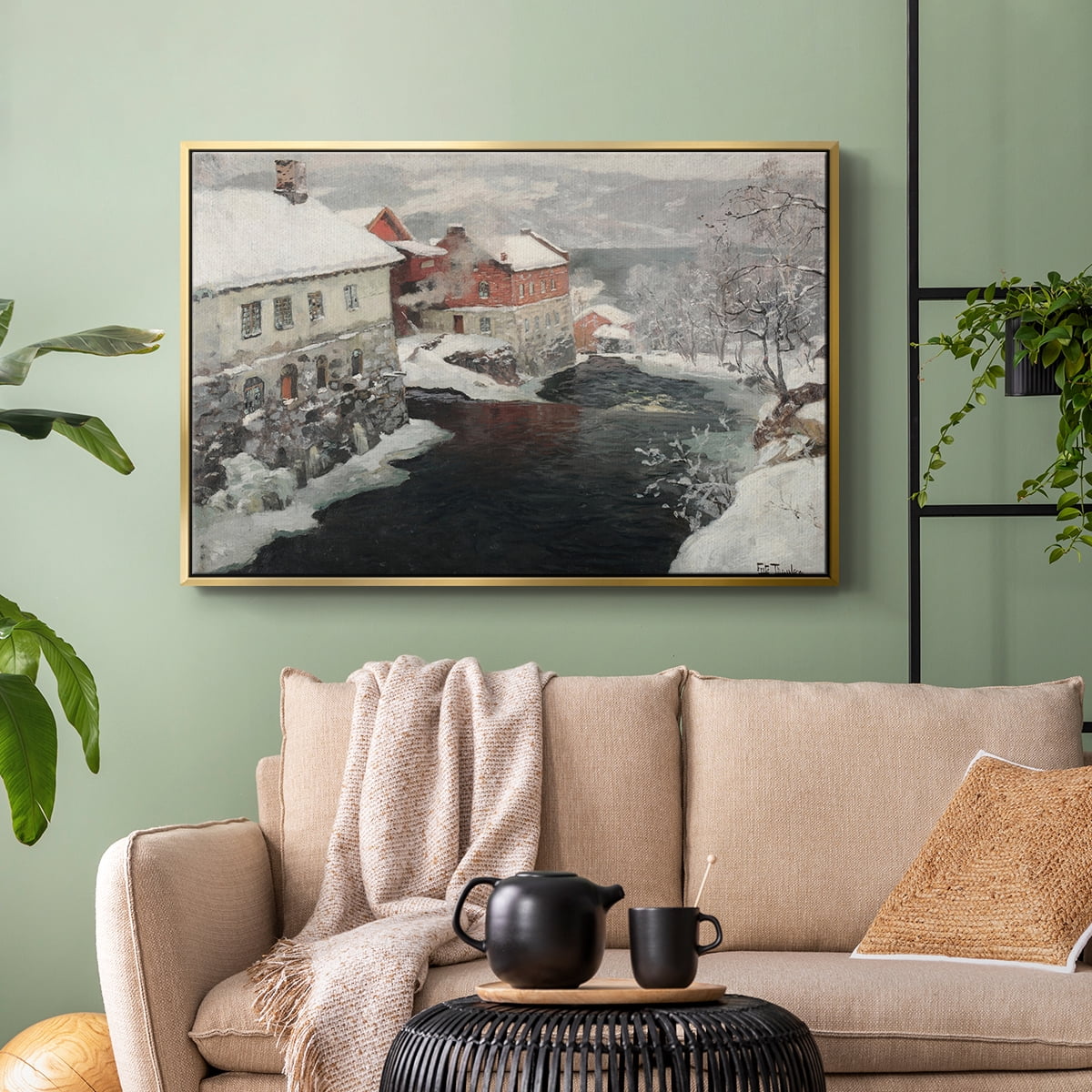 Vintage Landscape-CCLXXXIV By Wexford Home Framed in Gold Wood Gallery Wrapped Canvas 27 in. x 41 in.