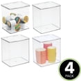 thumbnail image 2 of mDesign Plastic Stackable Food Storage Container Box with Hinged Lid - for Kitchen, Pantry, Cabinet, Fridge/Freezer - Deep Organizer Box for Snacks, Produce, Pasta - 4 Pack - Clear, 2 of 9