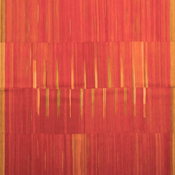 Ahgly Company Indoor Square Oriental Orange Traditional Area Rugs, 7' Square