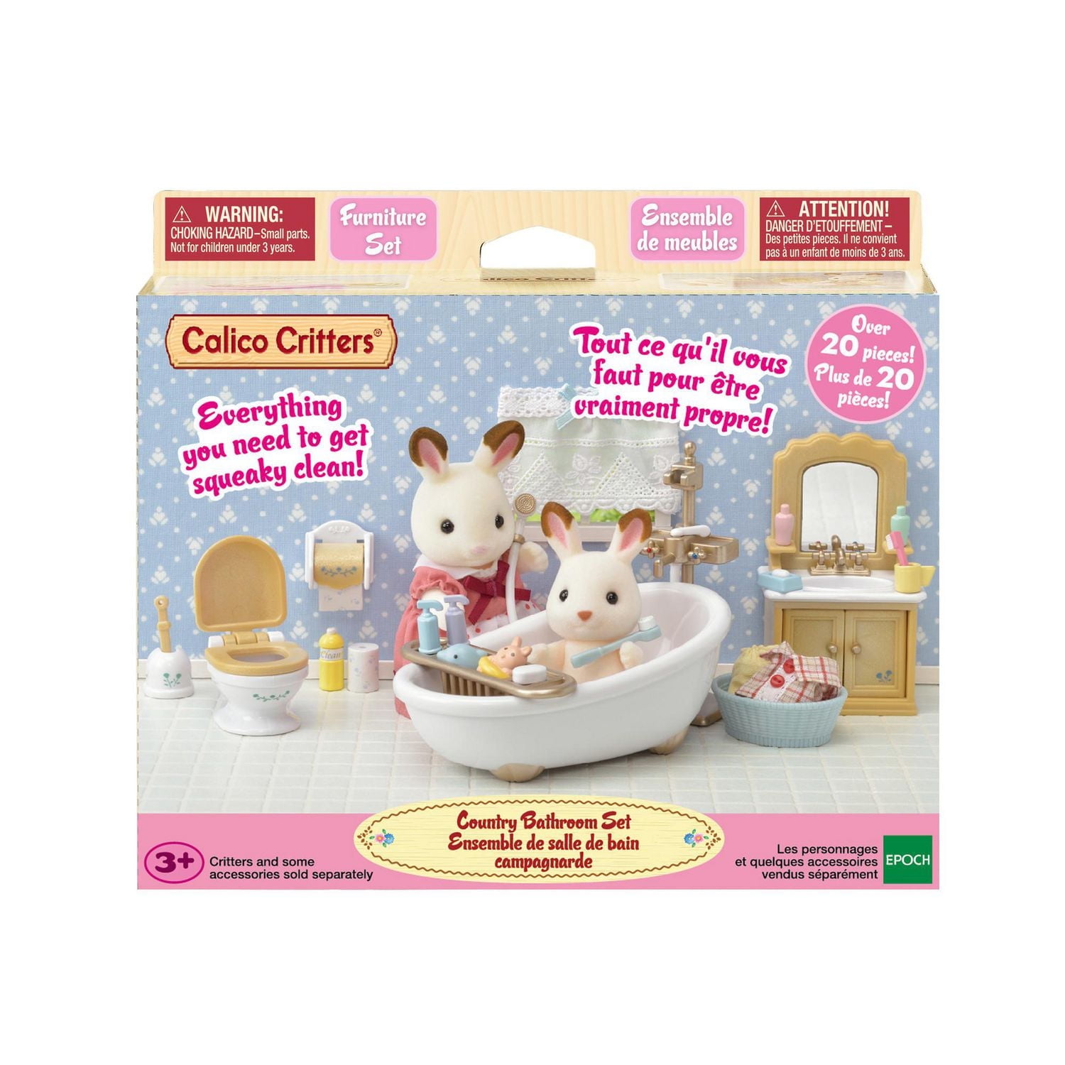 Ensemble de salle de bain Calico Critters Country, meubles et accessoires de maison de poupée