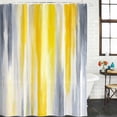 thumbnail image 3 of Yellow Gray White Waterproof Fabric Shower Curtain,Farmhouse Gradient Abstract Art Waterproof Fabric Shower Curtain for Bathroom Curtains Bathtubs Hotel Shower Curtains with 12 Hooks Small 36x78in, 3 of 8