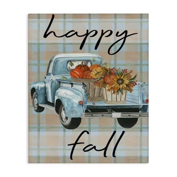 Stupell Industries Rustic Lodge Happy Fall Flower Truck Canvas Art, 16 x 20, by Cindy Jacobs